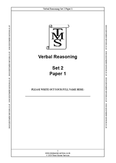 Verbal Reasoning Paper 1