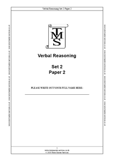 Verbal Reasoning Paper 2